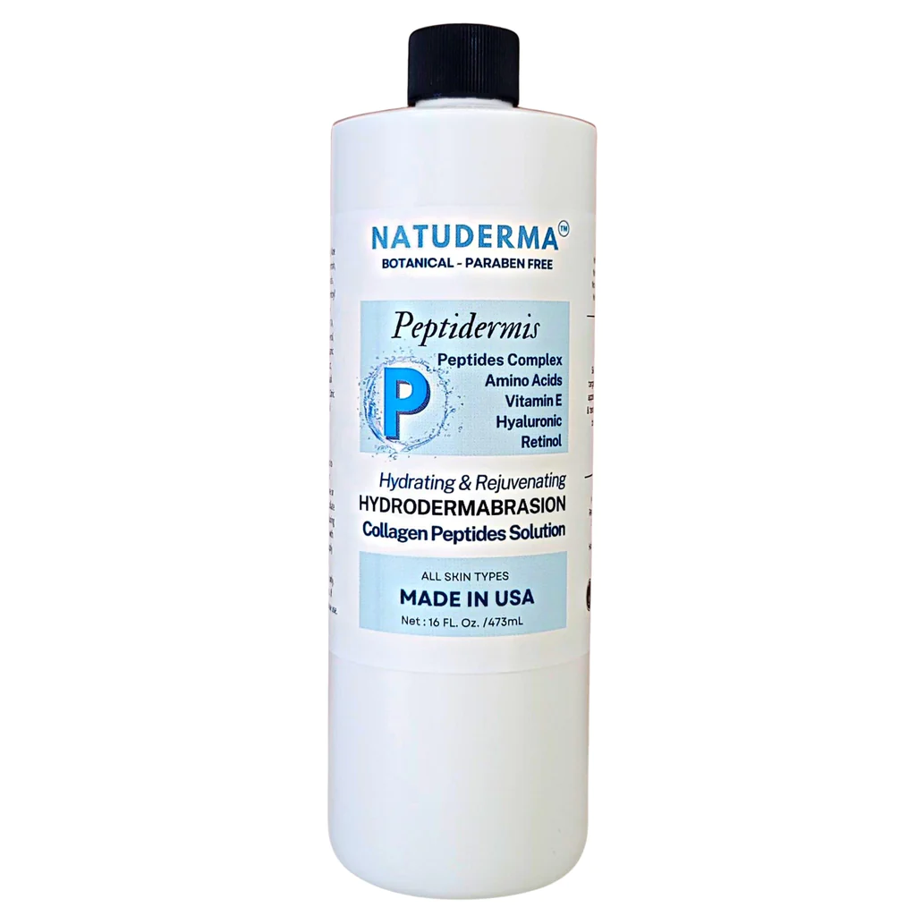 Natuderma Peptidermis, Peptides Complex Serum to use with Hydrafacial, Oxygen Infusion and Hydrodermabrasion Machine, with Hyaluronic Acid, Retinol and Vitamin E